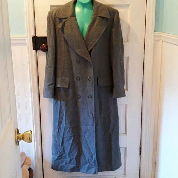 Pendleton gray wool trench coat dark Academia 8 - Picture 1 of 3